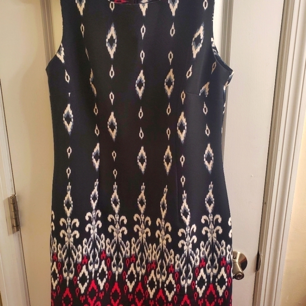 Women's RONNI NICOLE Sleeveless‎ slimming Casual Dress Sz 6 Black White Pink